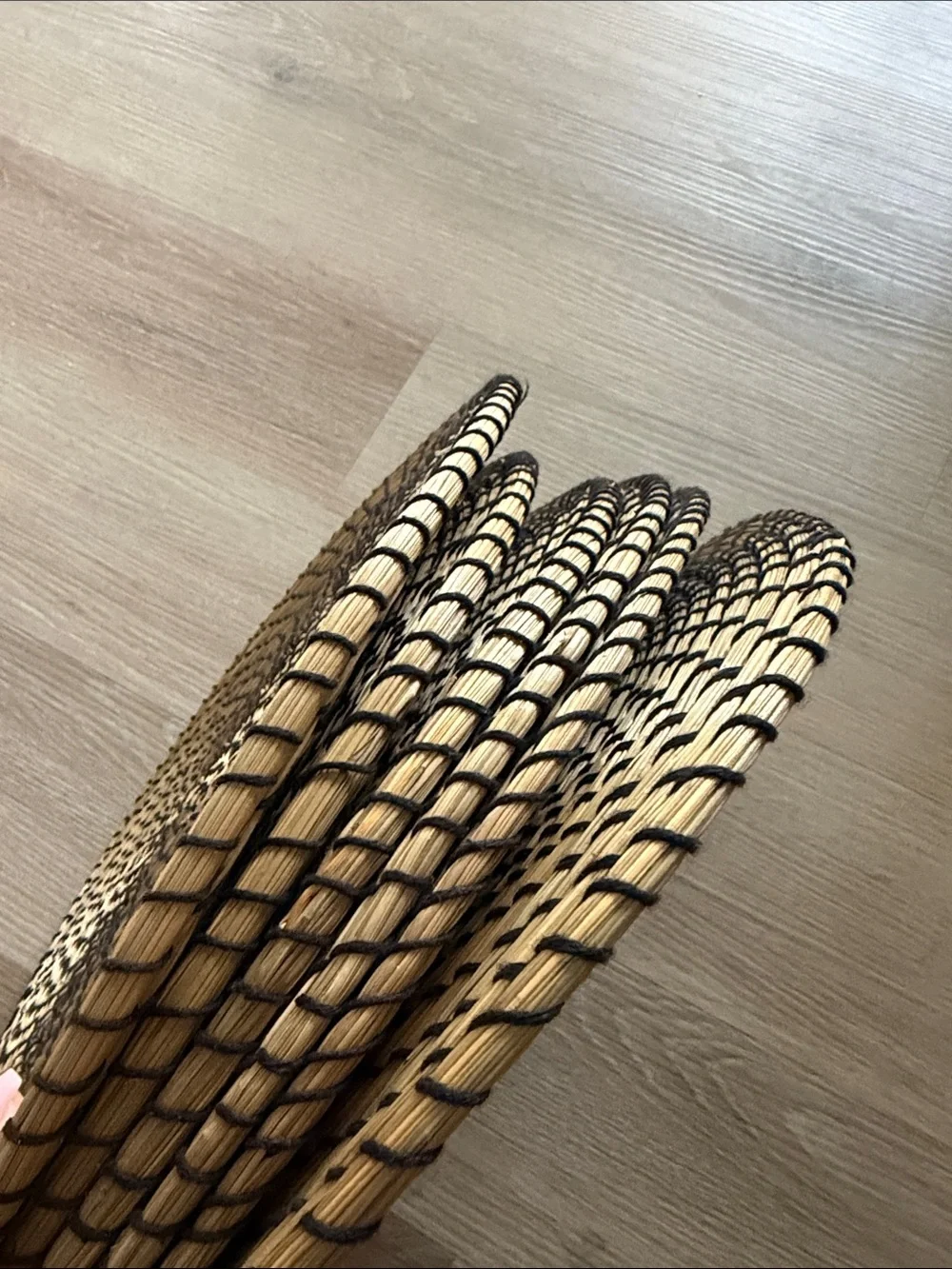 IKEA Woven Round Placemats in Natural Brown and Black